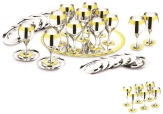Принц -  Комплект на 6 персон с ликёрными рюмками посеребр. с  золотым декором