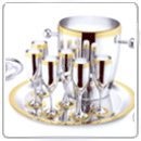 Ла Перле - Комплект стальной с золотым декором на 6 персон